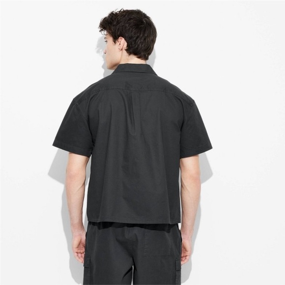 Short Sleeve Utility Shirt - Original Use™ Black Midweight, Button Down Collar - Picture 3 of 5